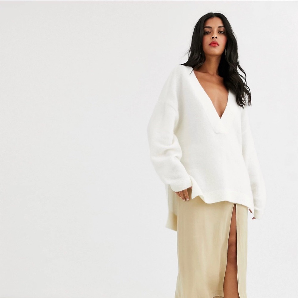 & Other Stories deep V neck sweater